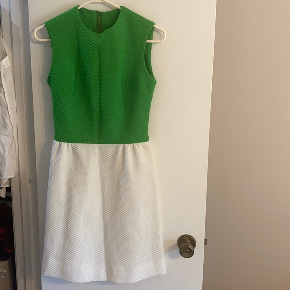 Vintage Mod green and white dress